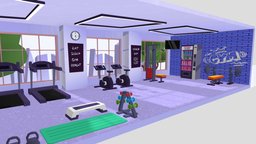 Stylized Low Poly Gym Asset