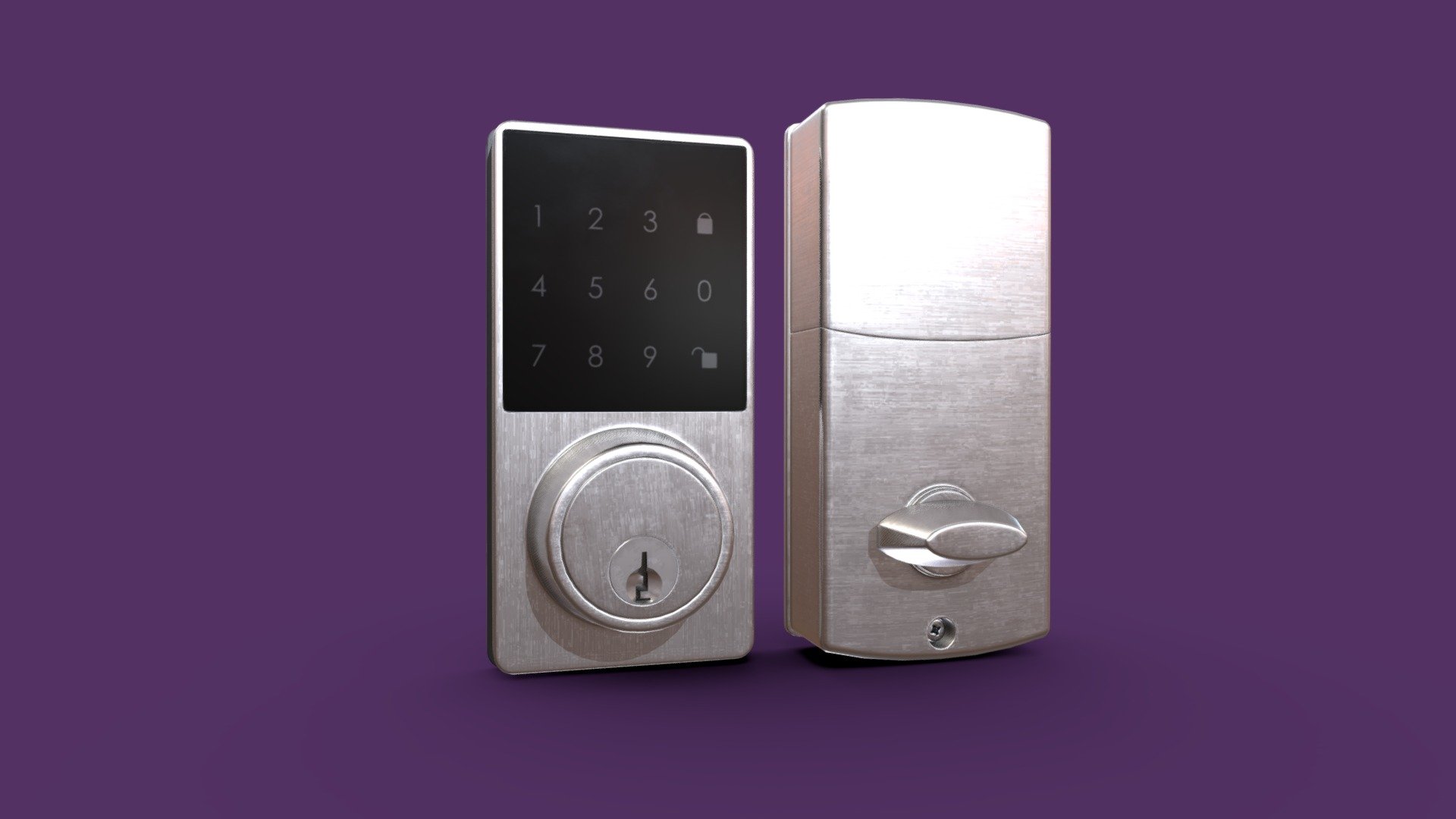 Square- Door Digital Lock 3d model