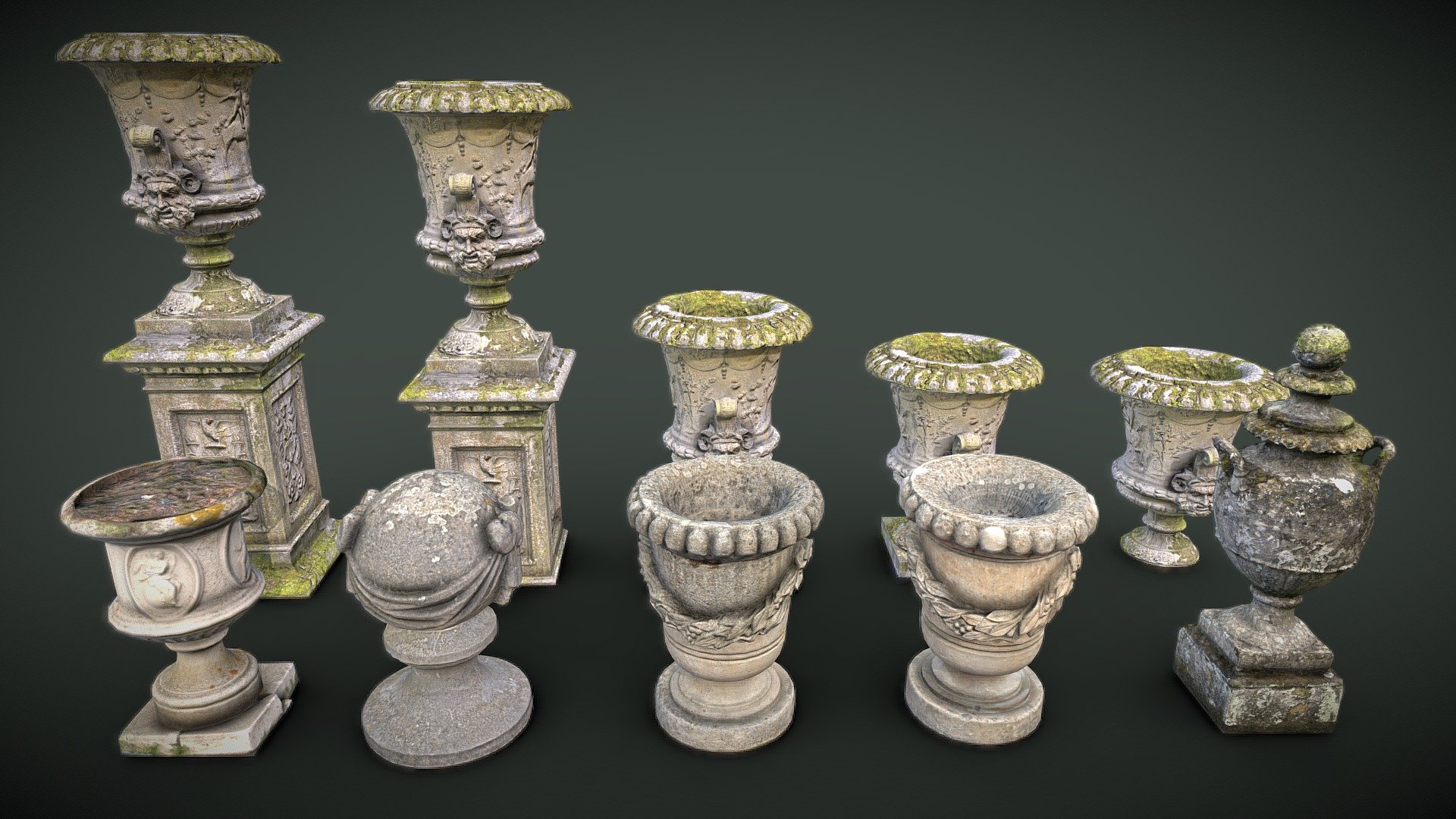 Park Decoration Vases 3d model