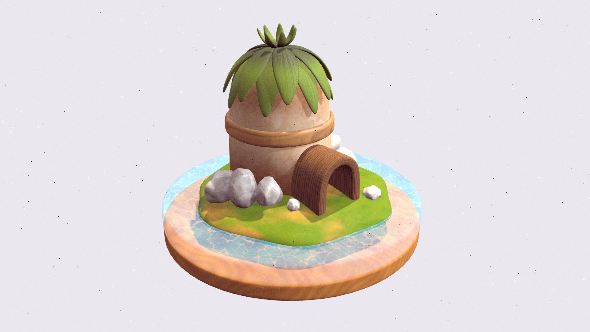 Cartoon Island 3d model