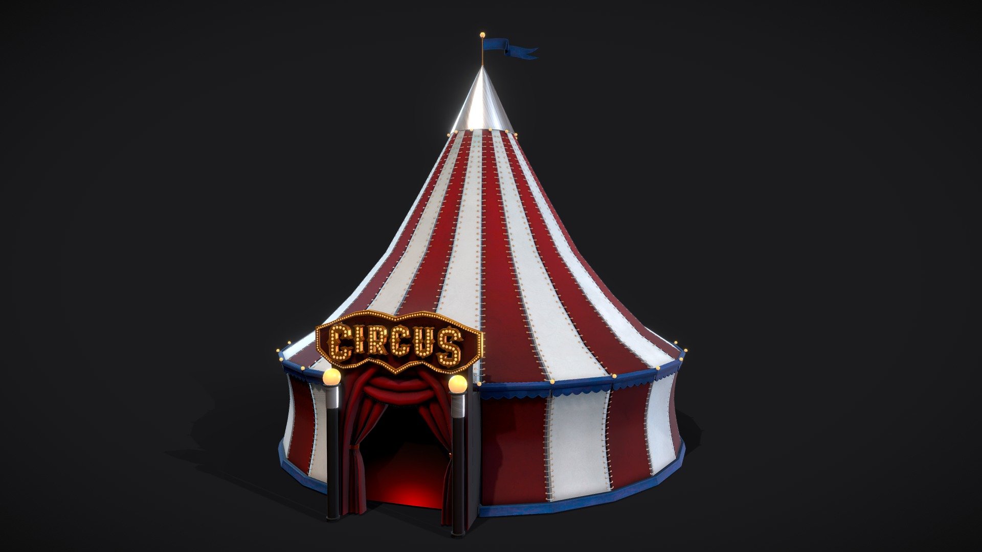 Stylized Circus Tent 3d model