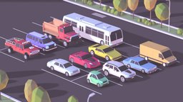 Cartoon Low Poly City Cars Pack