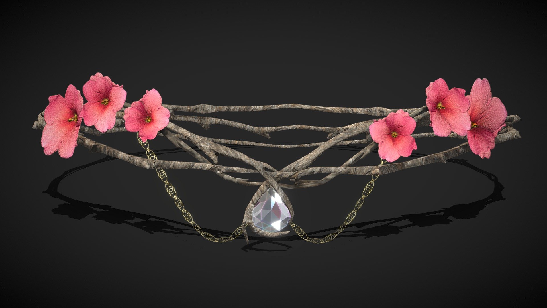 Elven Branch Crown / Tiara Diadem 3d model