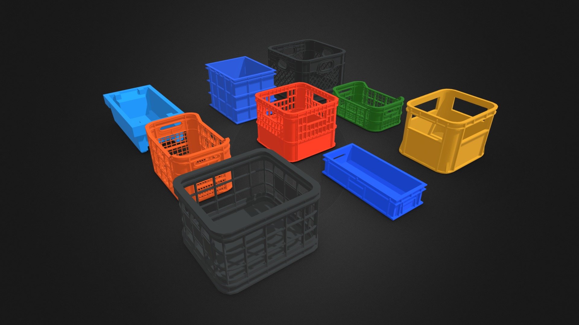 Plastic Crate 3d model