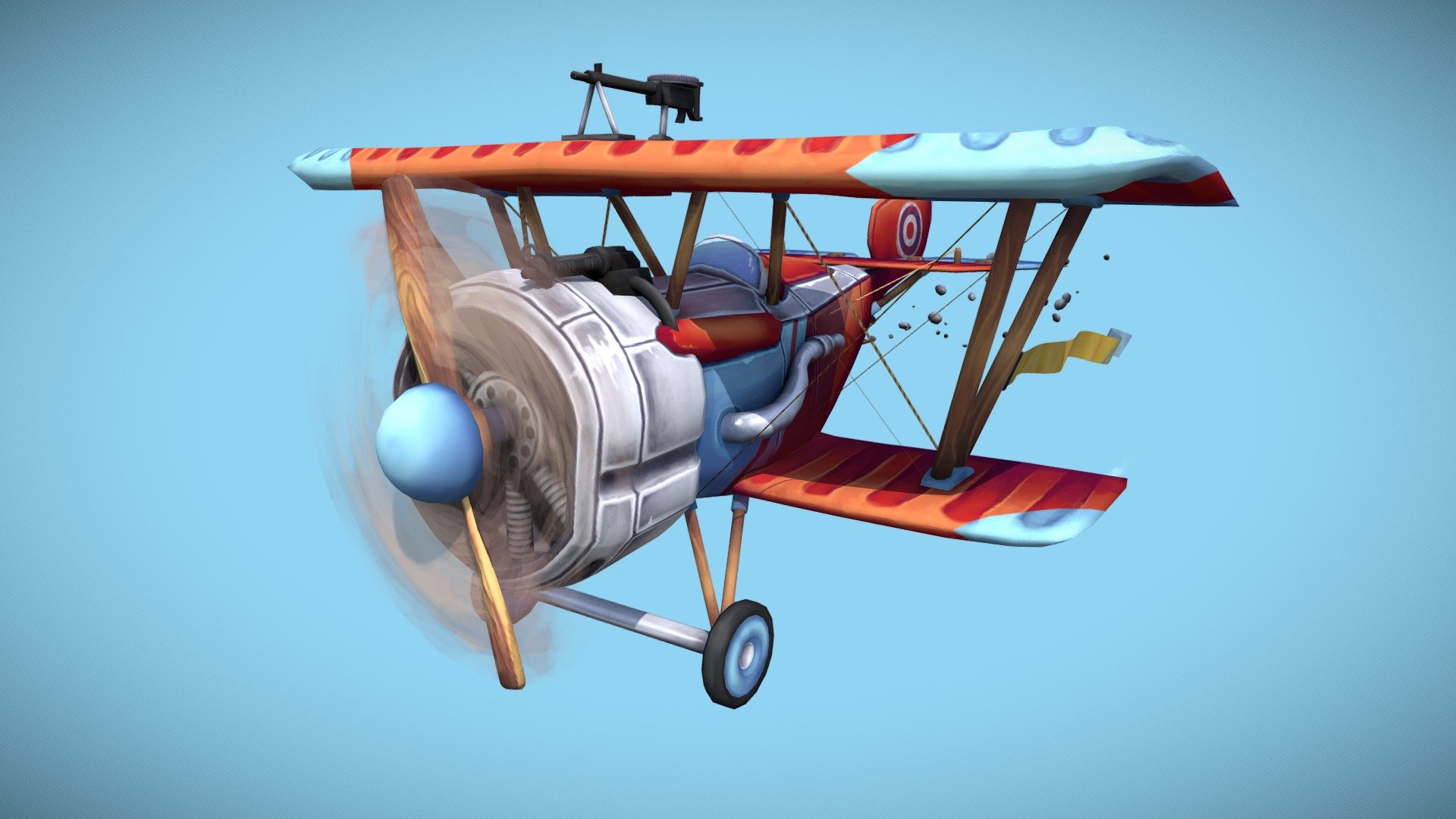 Stylized WWI Plane 3d model