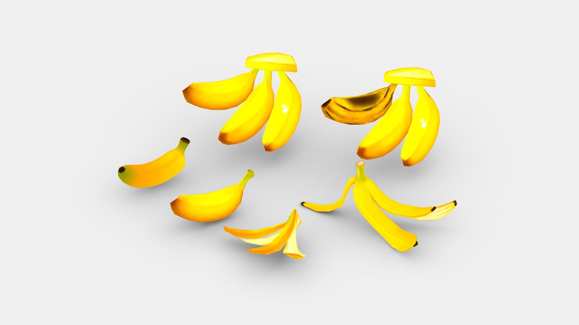 Cartoon Fruits -Bananas 3d model