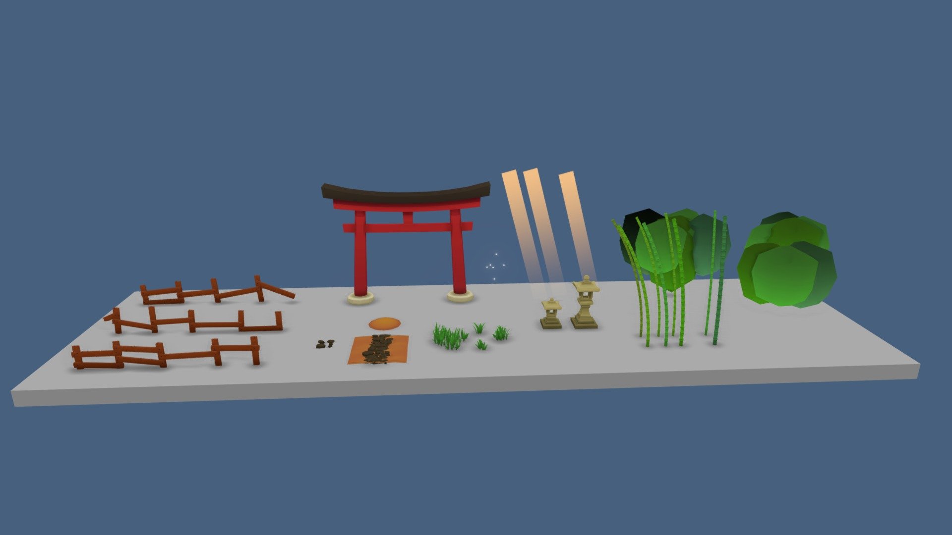 Bamboo Forest pieces 3d model