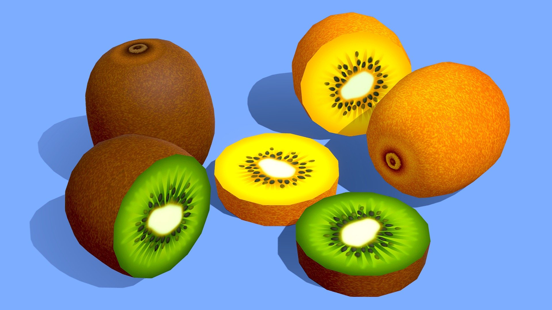 Kiwis 3d model