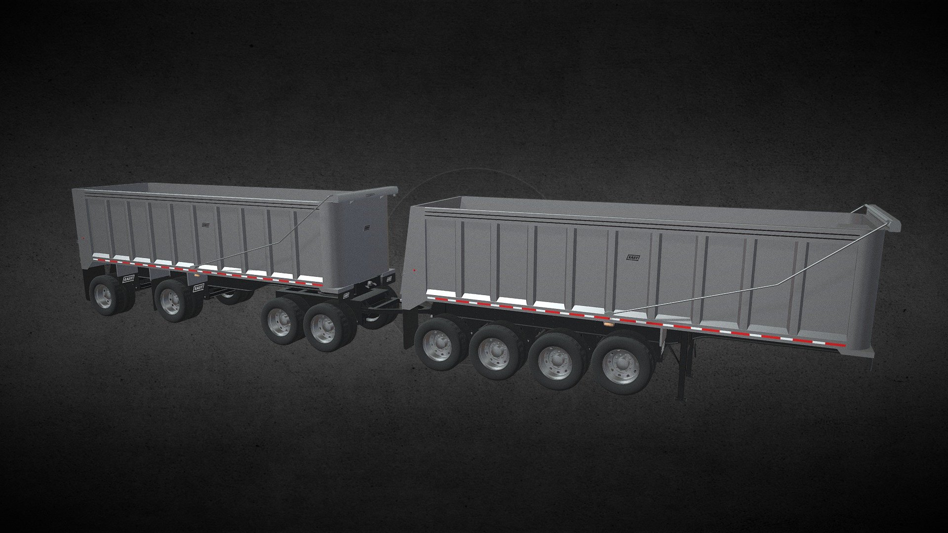 East dump trailers Michigan Train 3d model