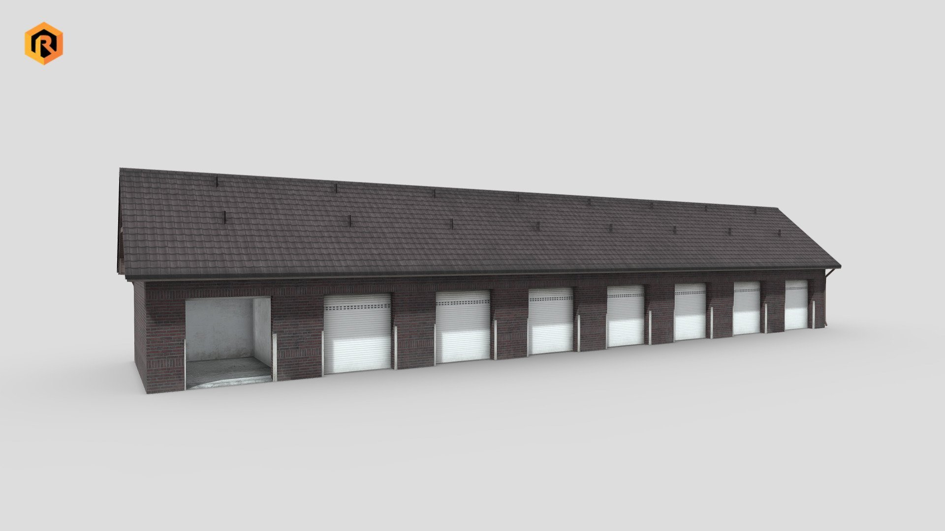 Big Garage Warehouse 3d model