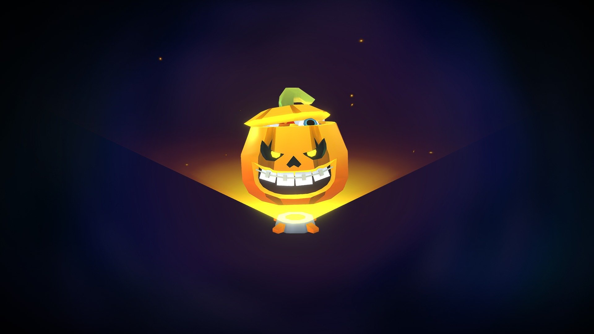 Loot Box Halloween pumpkin animated 3d model