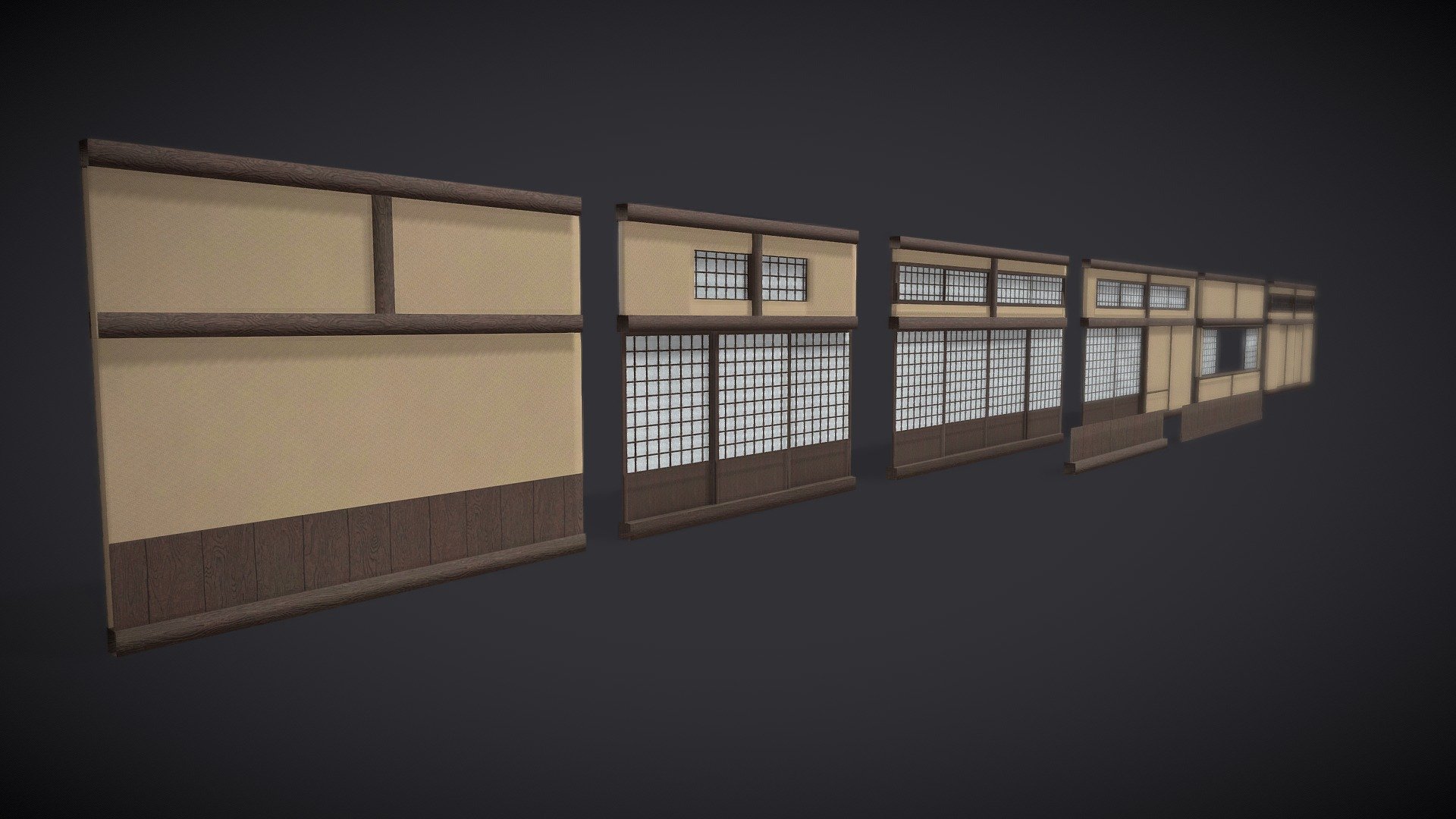 Traditional Japanese House | Modular Wall 3d model