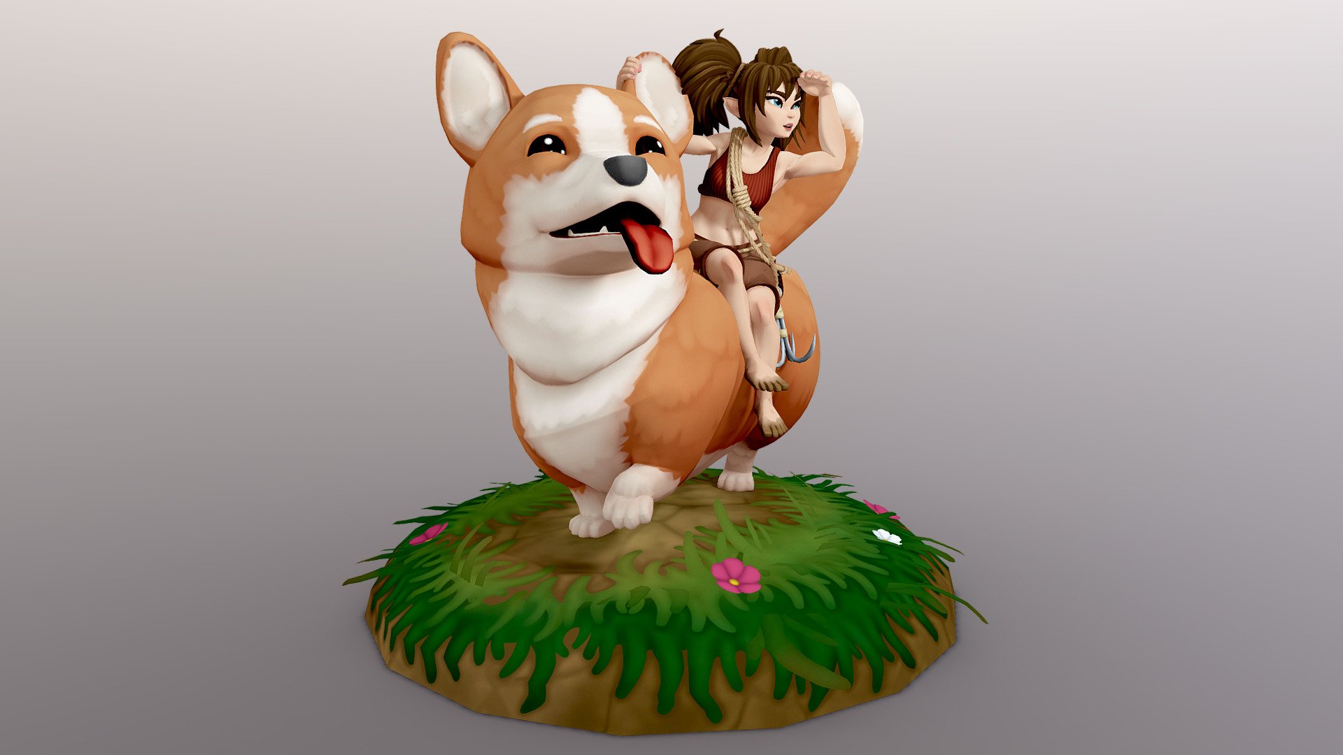 Corgi Explorer 3d model