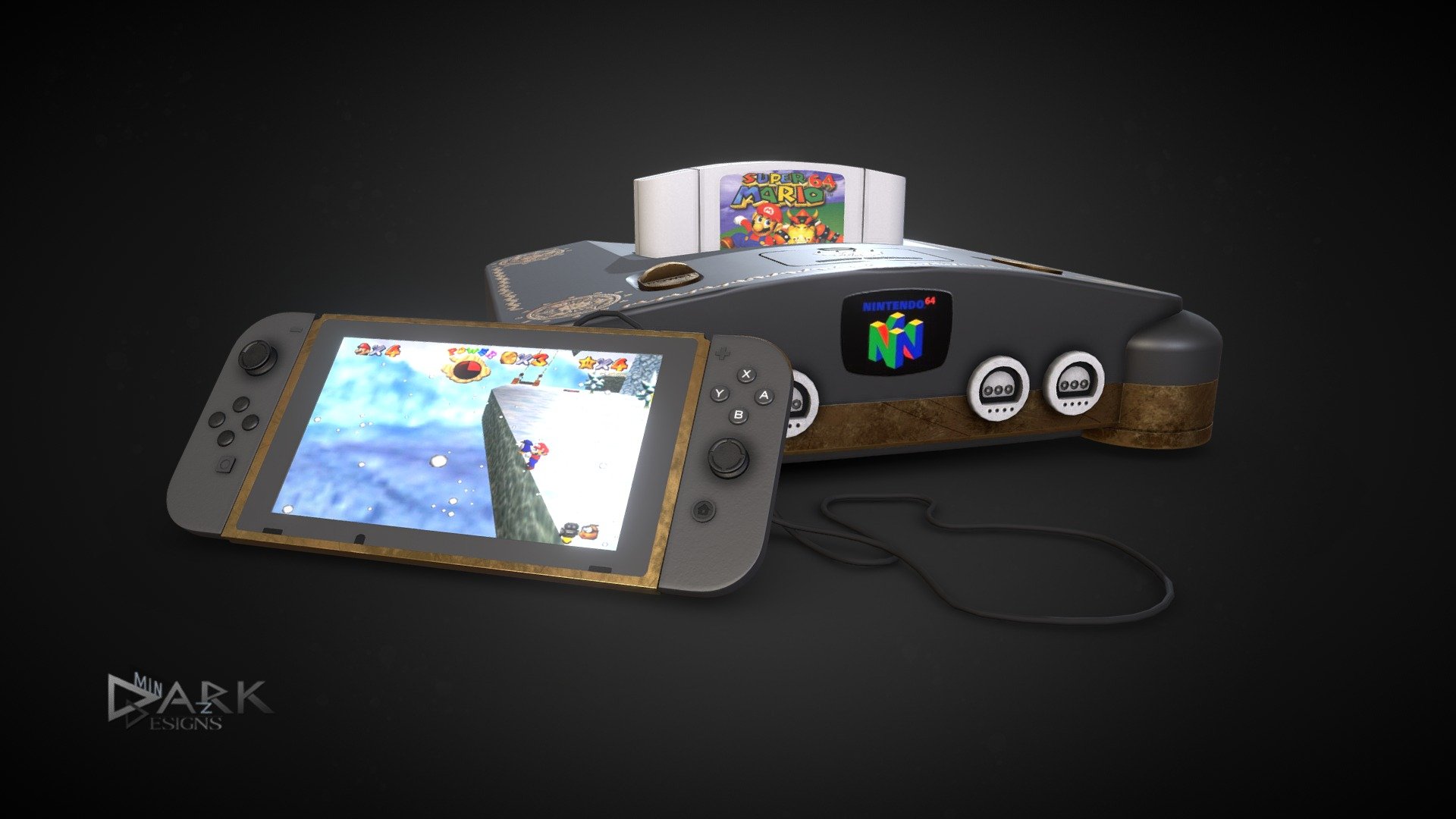 Nintendo 64 with Switch Controler 3d model