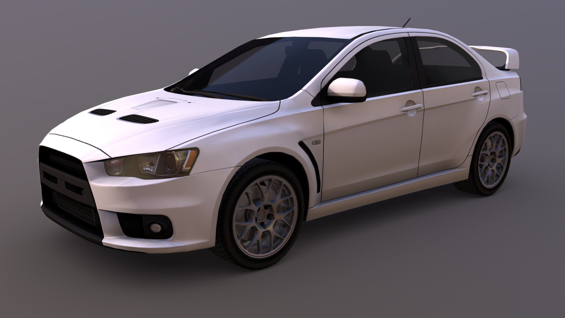 Mitsubishi Lancer X Evo (Low Poly) 3d model