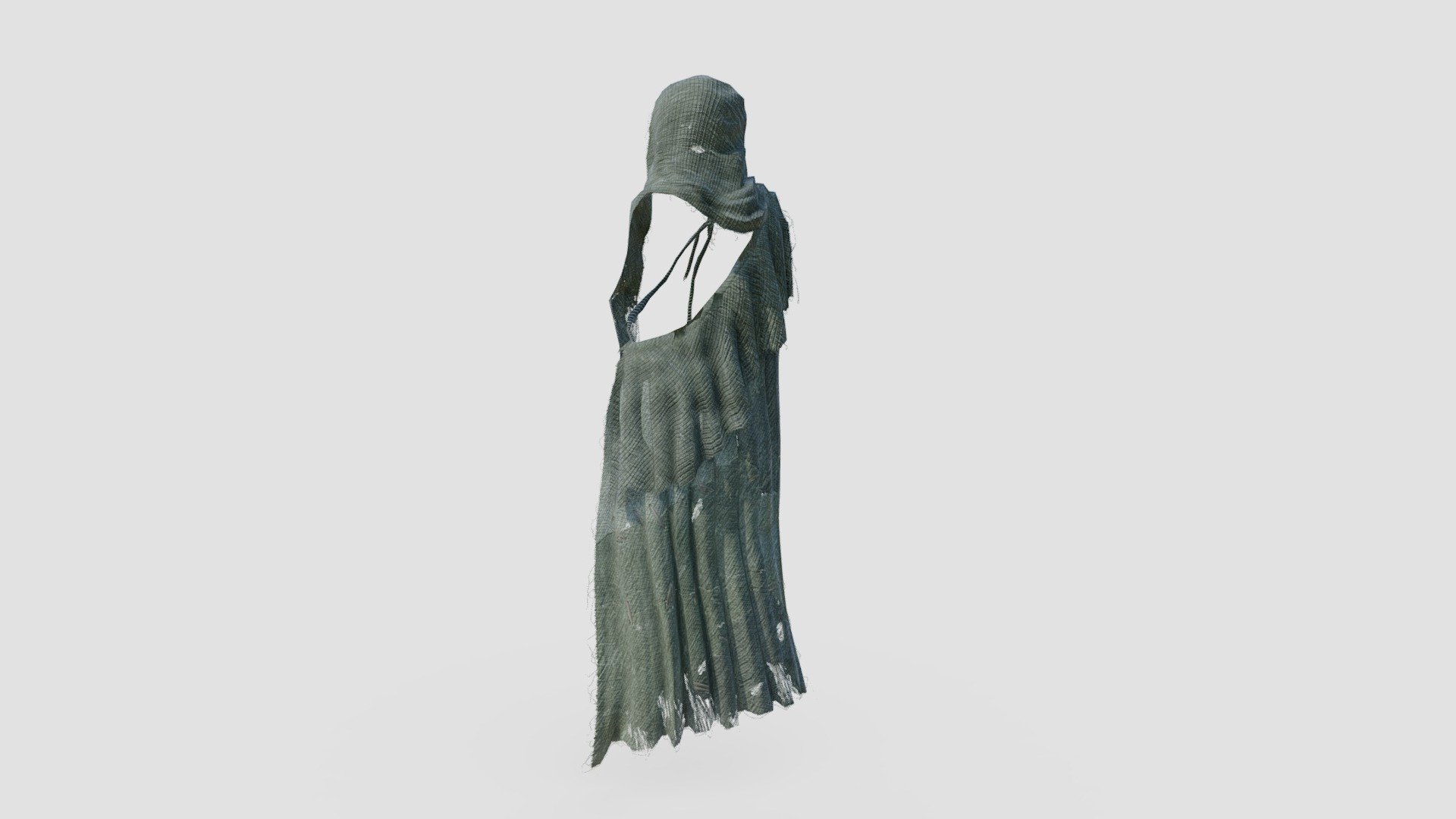 Medieval Vagrant Cloak With Hood 3d model