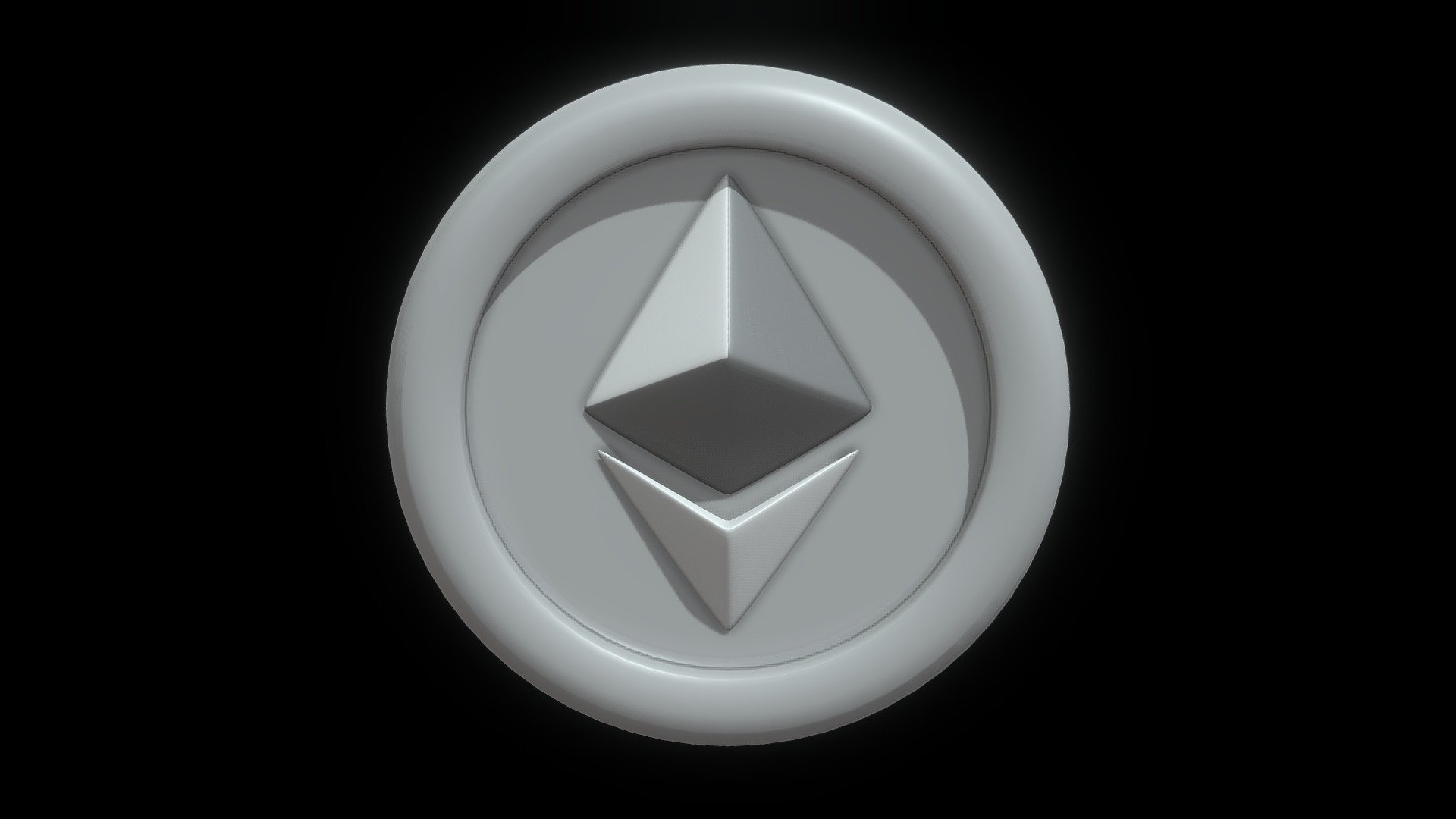 Ethereum or ETH Crypto Coin with cartoon style 3d model