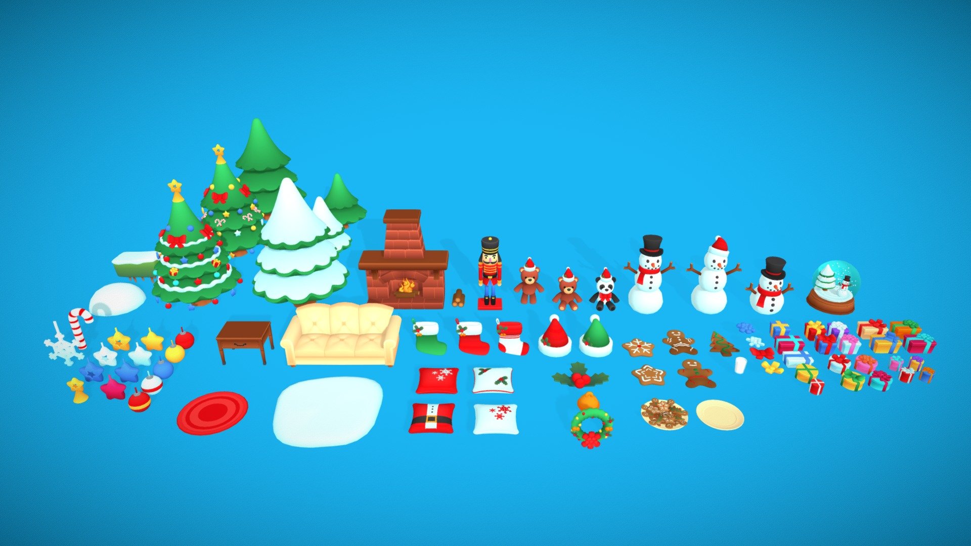 Christmas Toon Assets 3d model