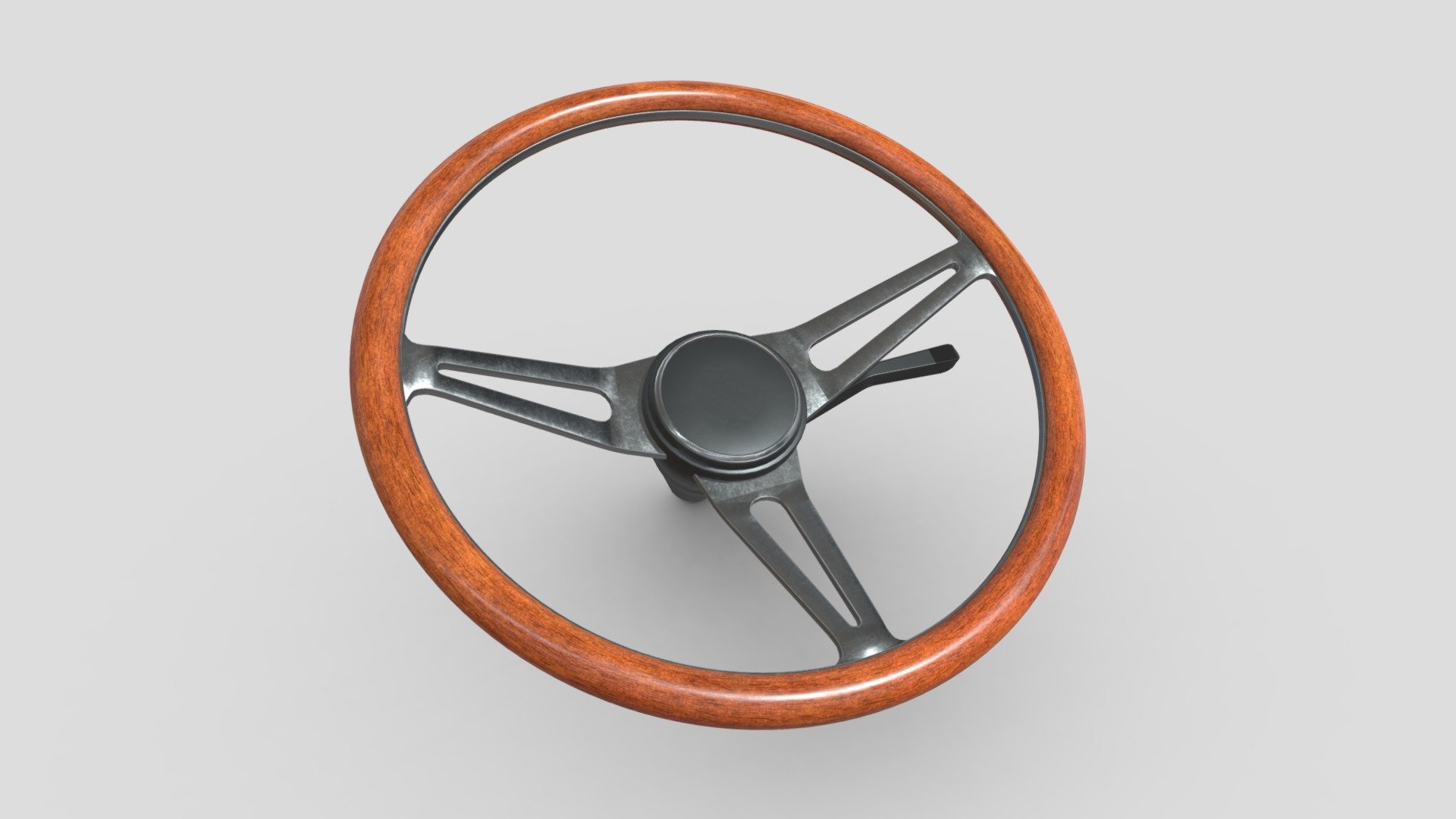 Retro Steering Wheel 3d model