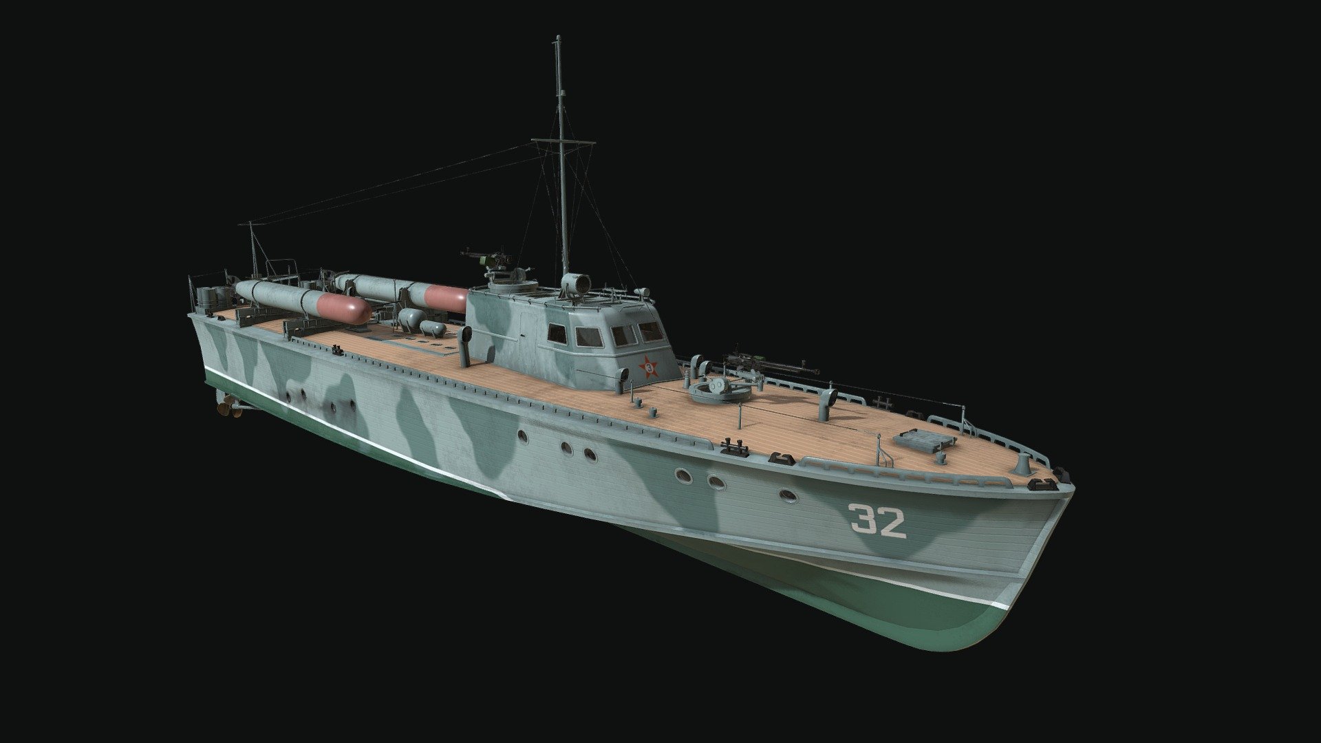 D3 class motor soviet torpedo boat 3d model