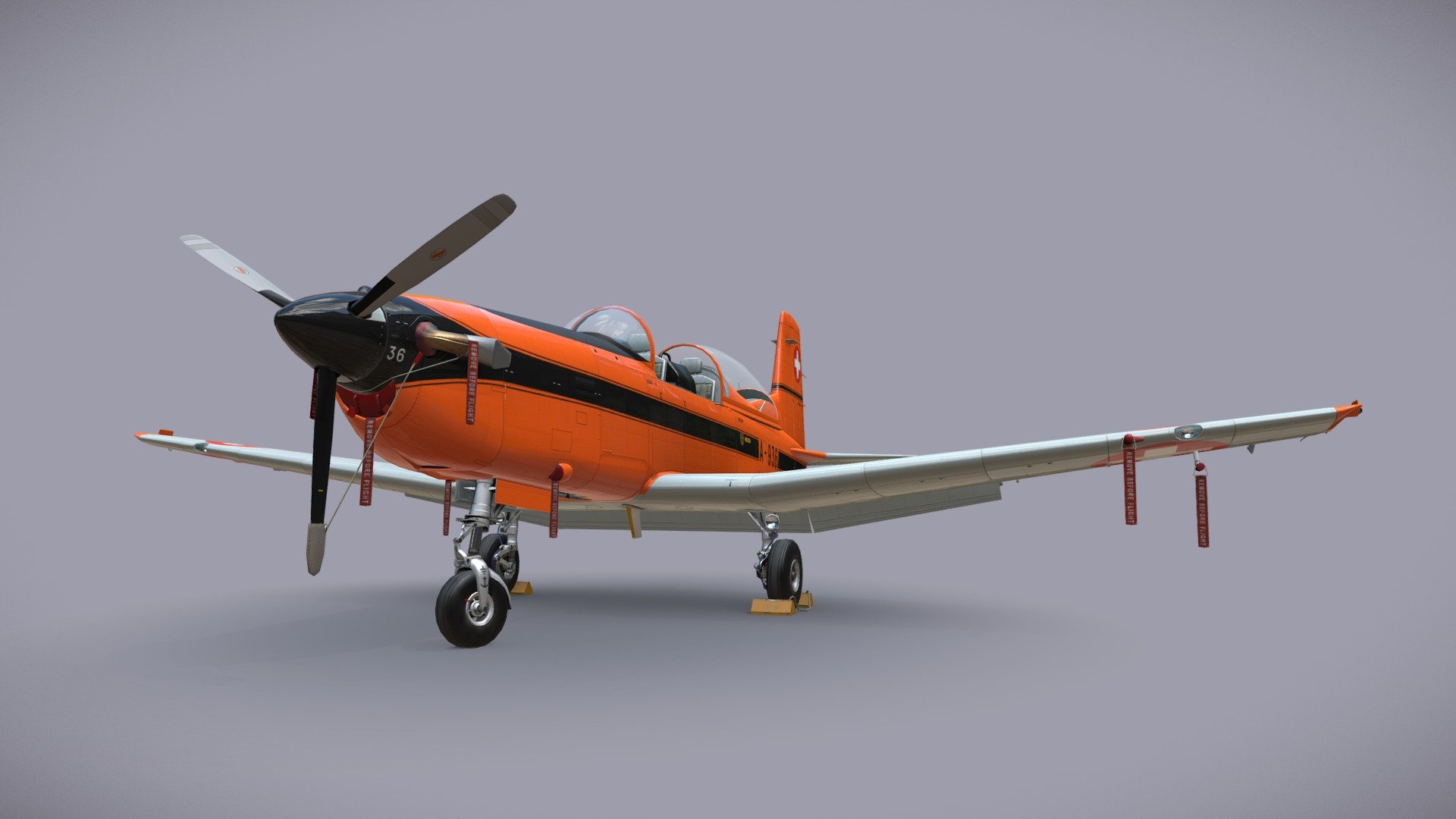 Pilatus PC-7 Mk-I SAFOrange 3d model