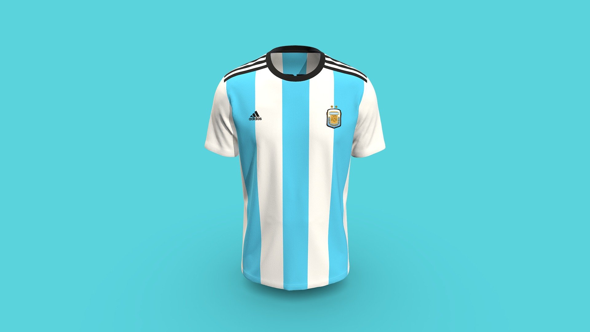 Mens Replica Adidas Messi Argentina Jersey 3d model