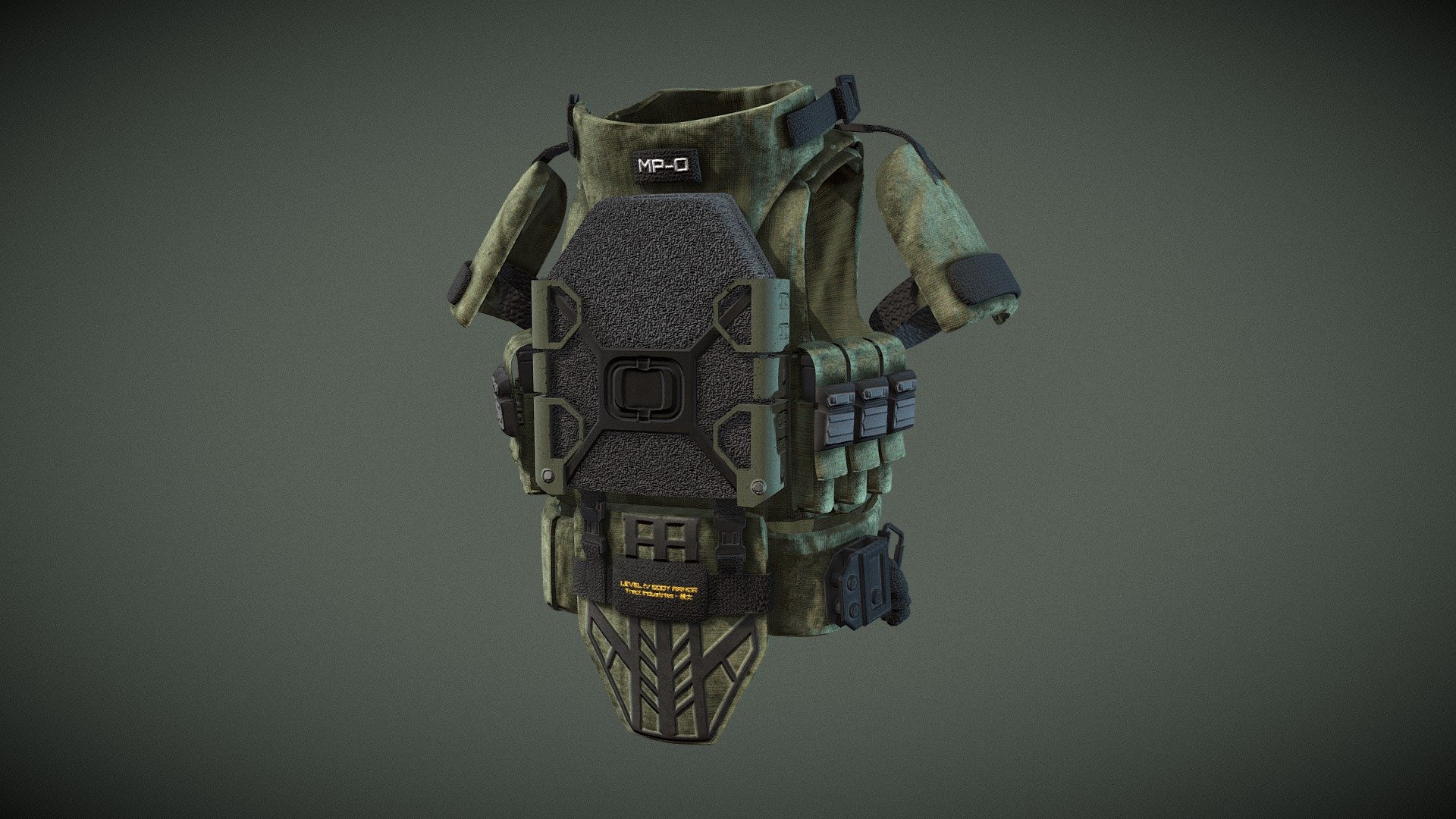 Level IV Military Vest Body Armor 3d model