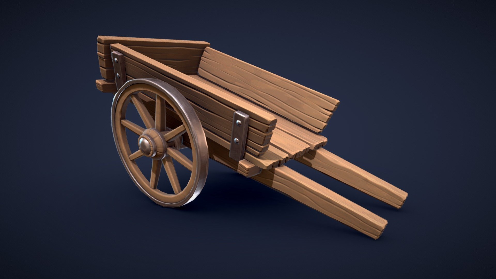 Stylized Wooden Cart 3d model