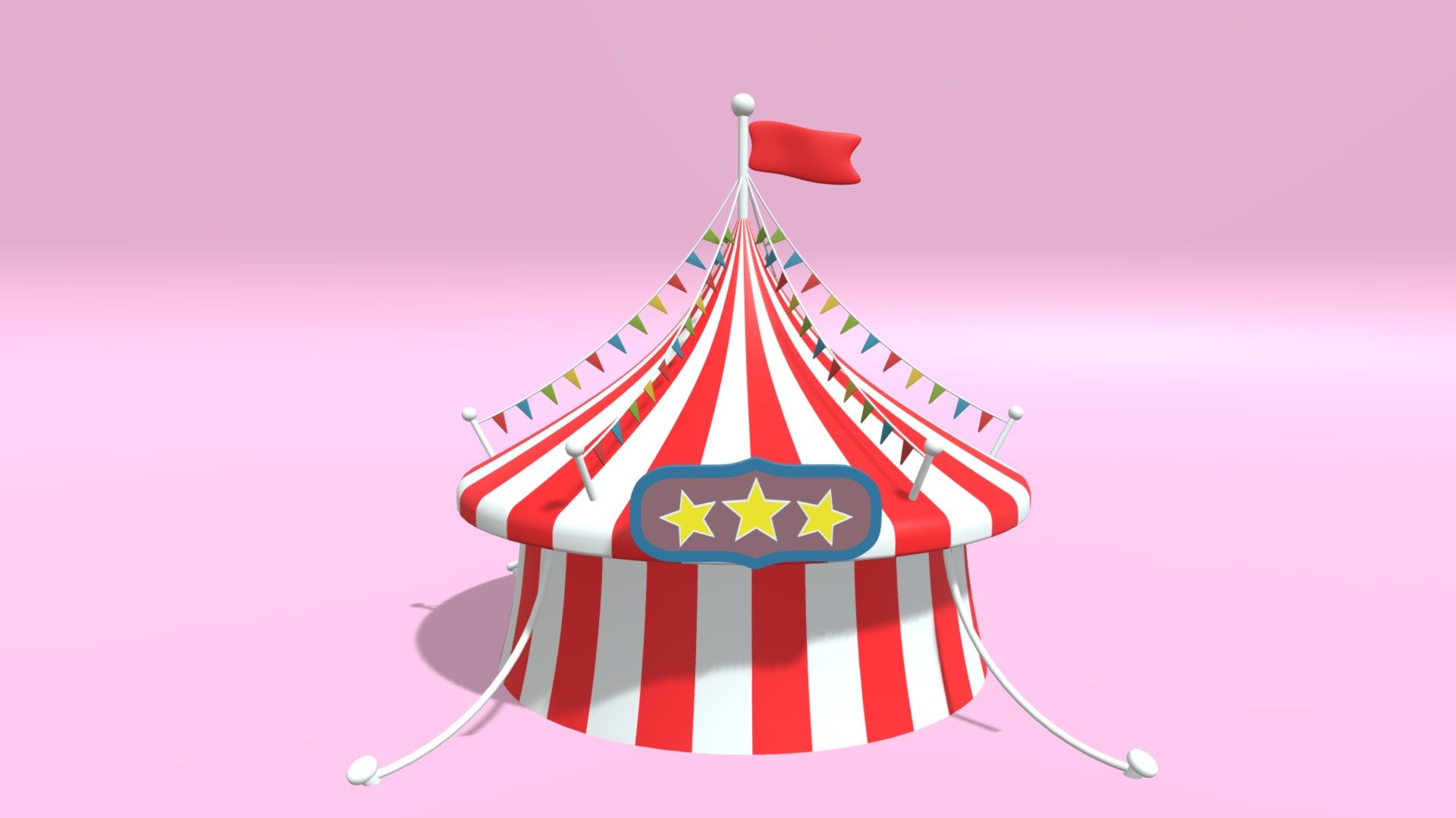 Cartoon Circus Tent 2 3d model