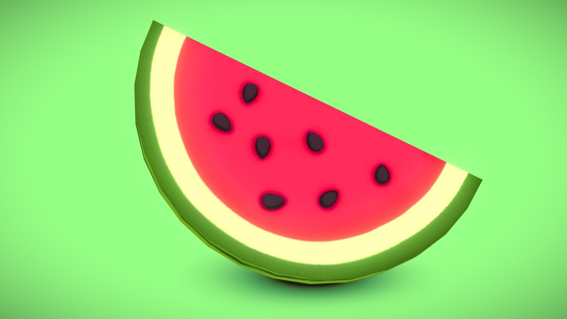 Watermelon Emoji iOS ( 3D Model ) 3d model