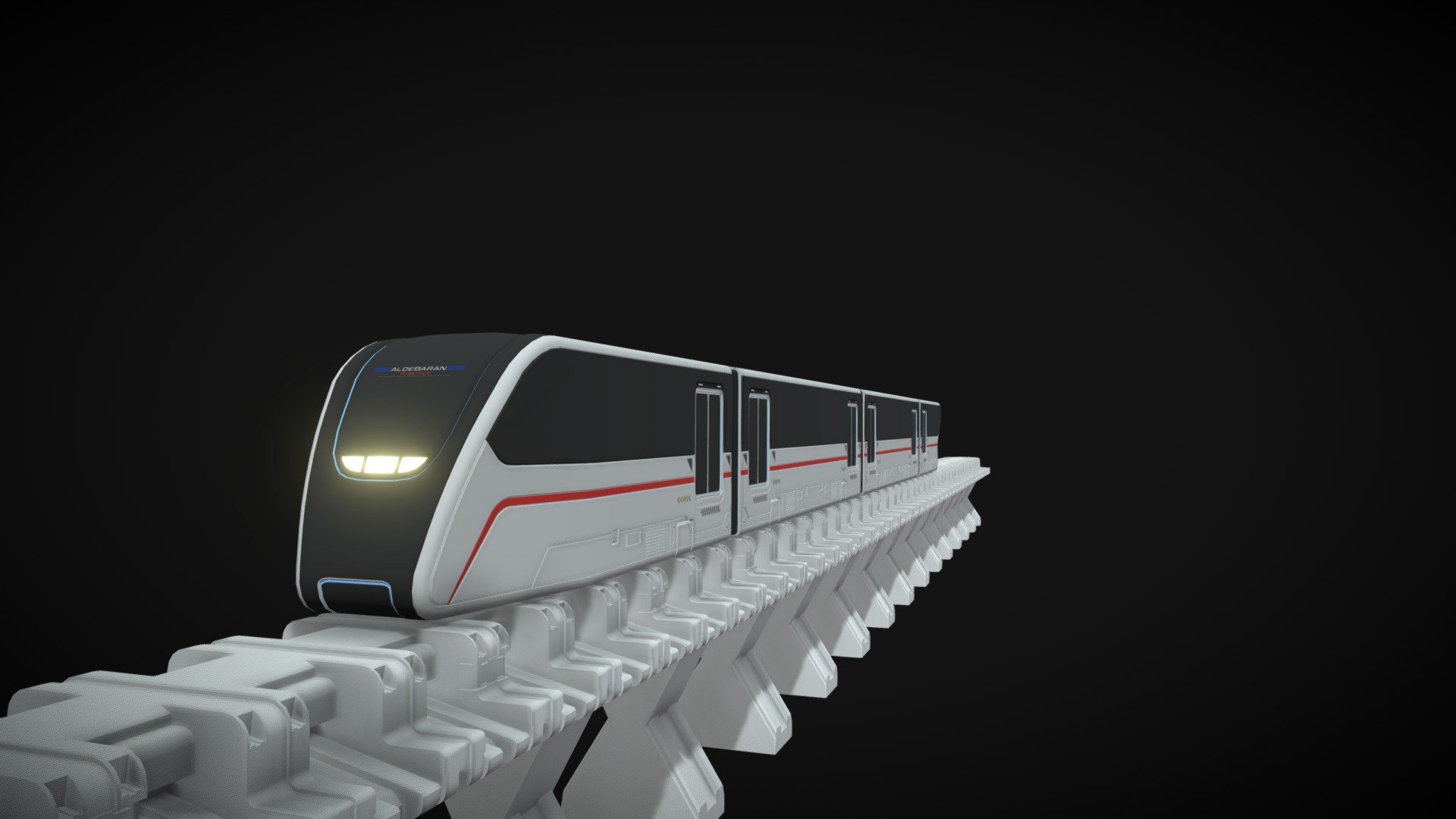 Train Sci Fi 3d model