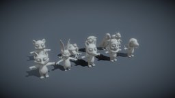 Cartoon Animals 10 Rigged Base Mesh Vol 1