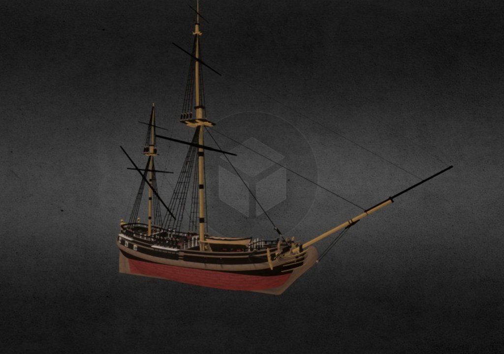 Pirate Ketch 3d model