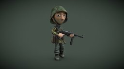 toon-style Panzergrenadier character "Hans"