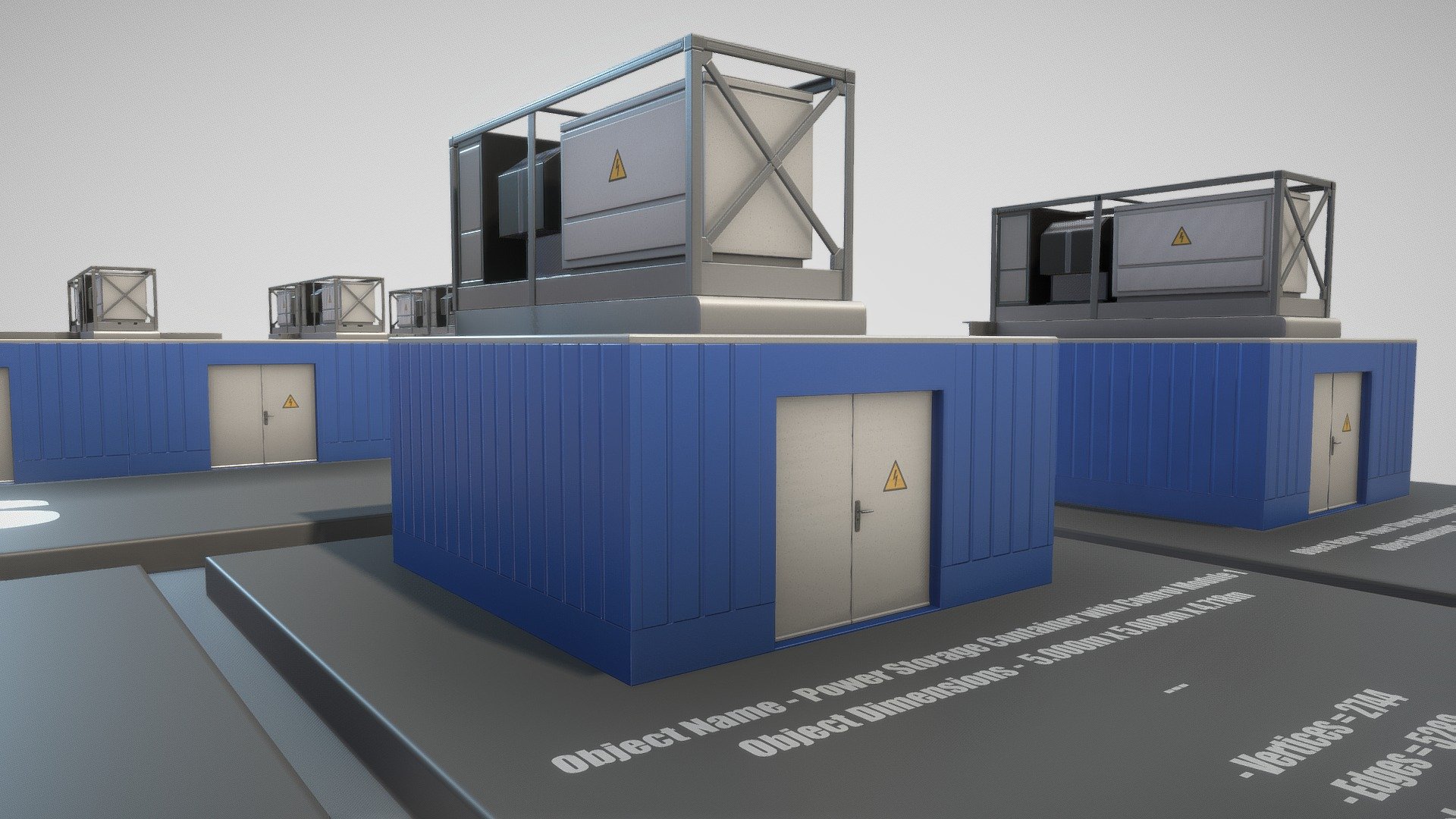 Power Storage Containers Version 2 3d model