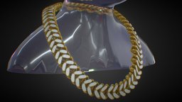 Gold Interlocking Link Chain (Textured Diamonds)