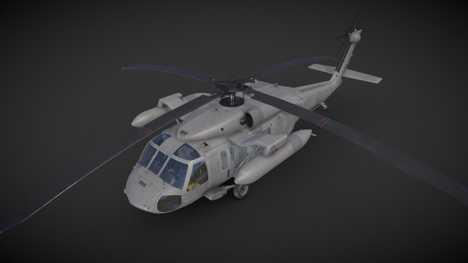 UH-60 Grey Static 3d model