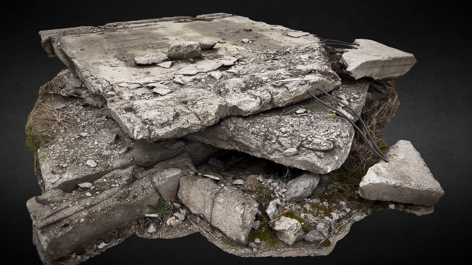 concrete slabs ruins photoscan 3d model