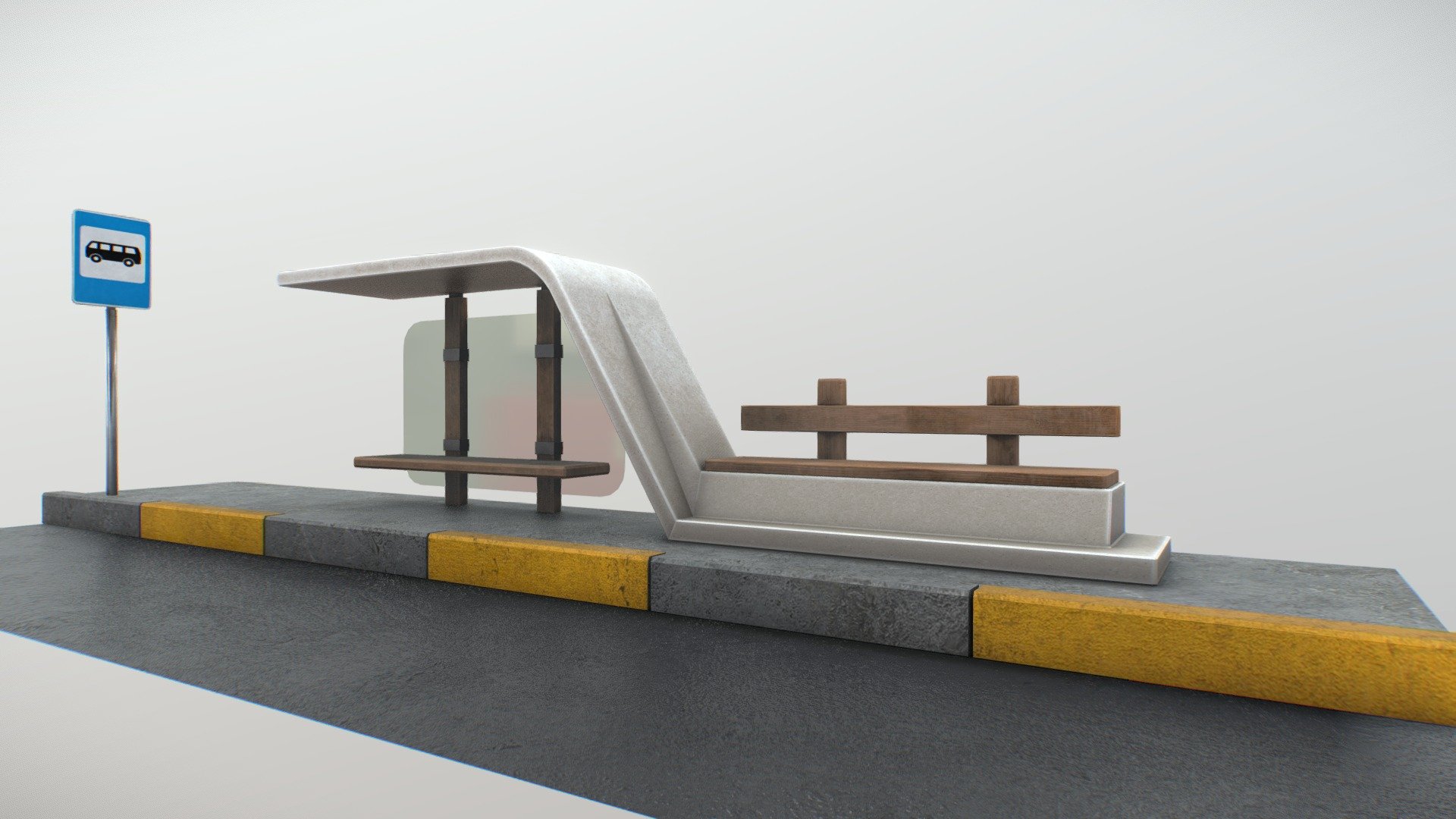 Concrete Busstop 2023 3d model