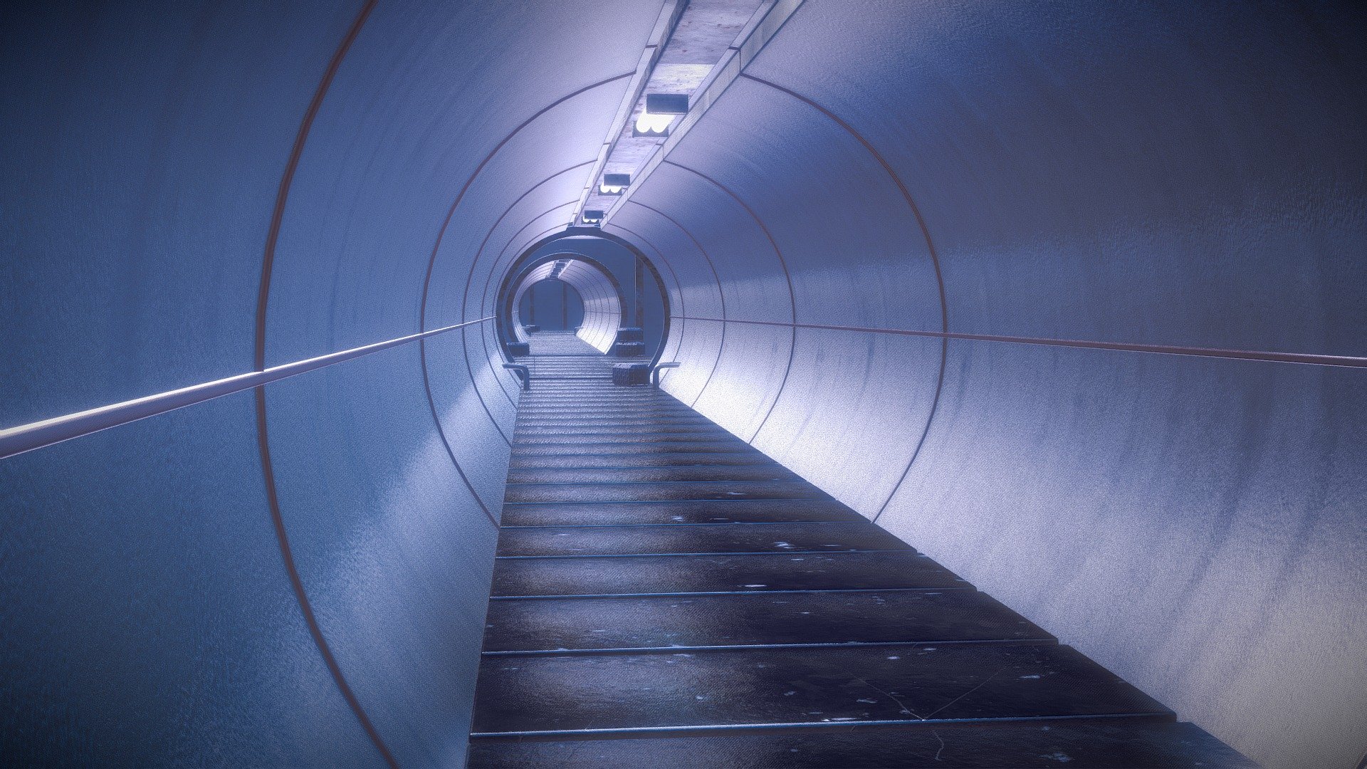 Sci-Fi Tunnel (Blender Eevee) 3d model