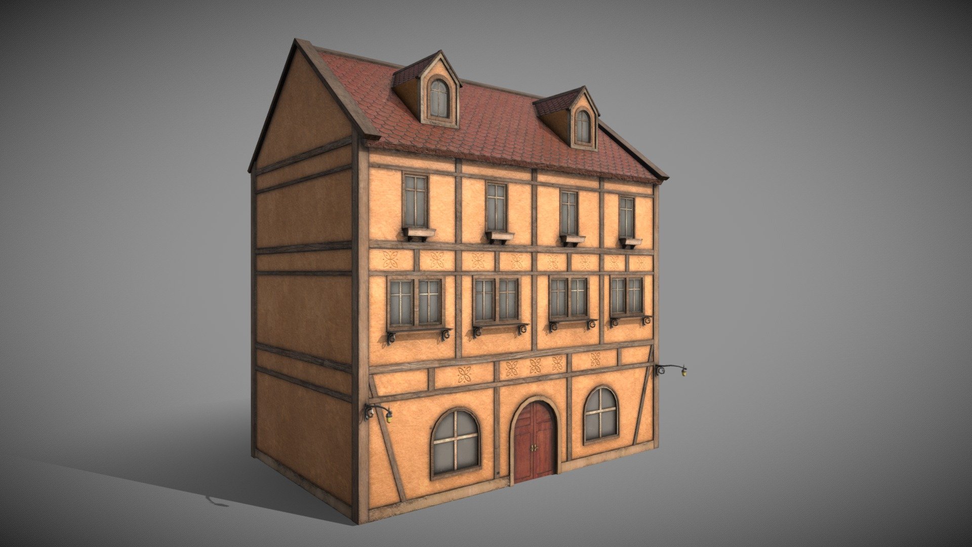 German House style 6 snow 3d model