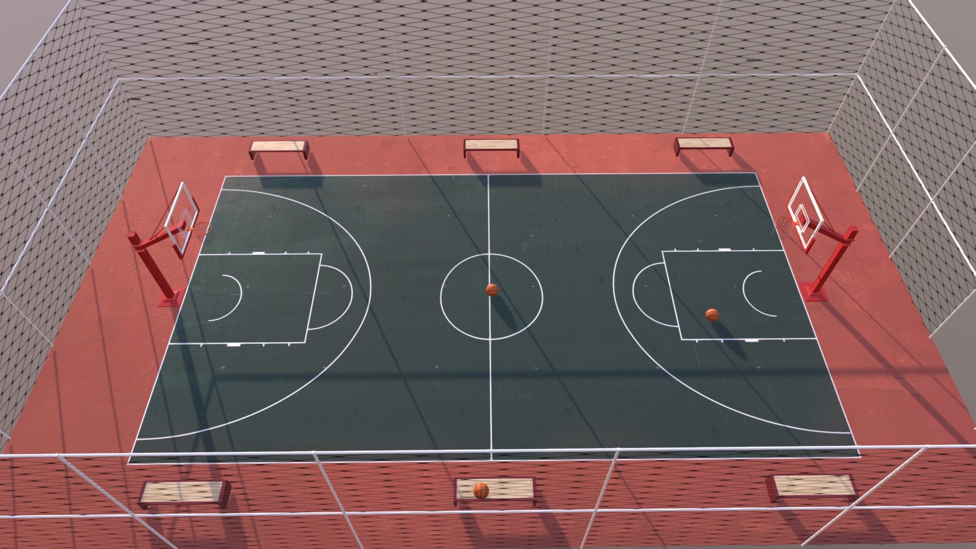 Basketball  Street Court 3d model