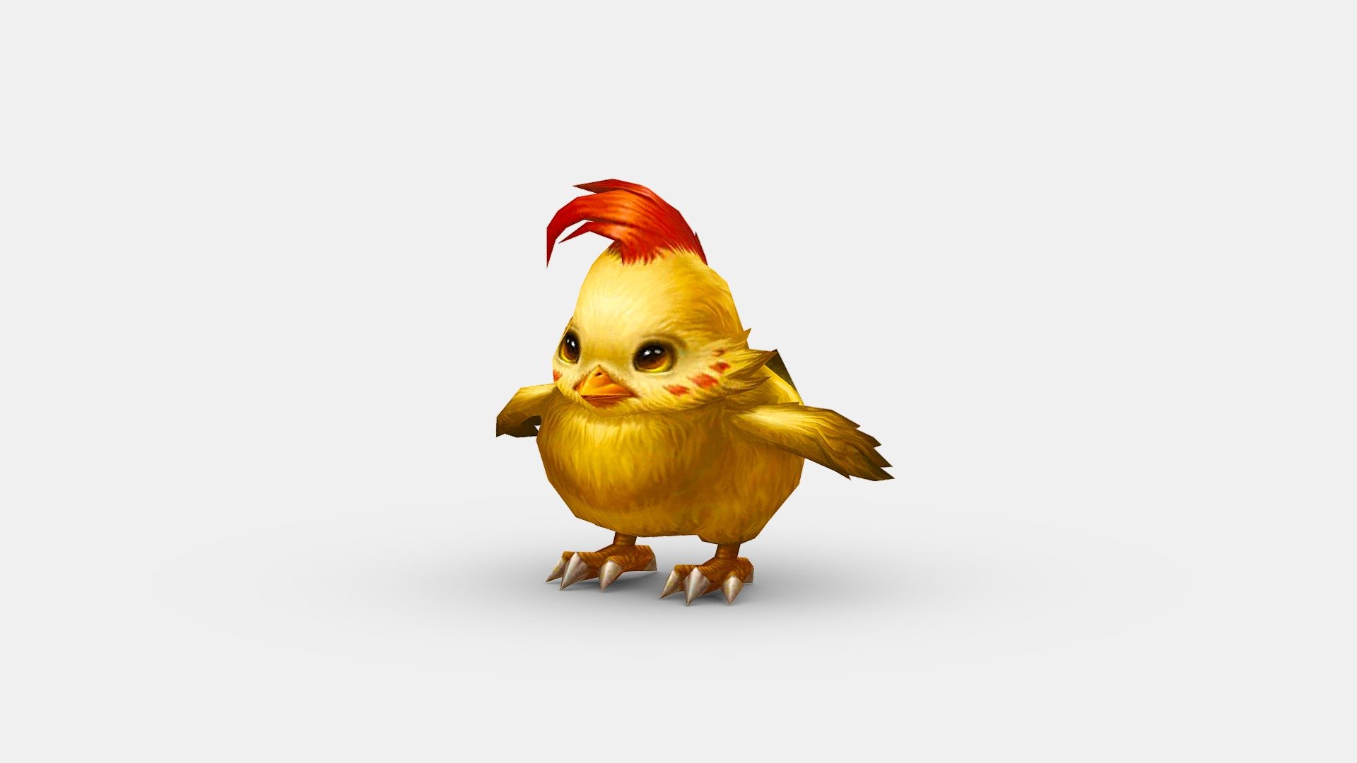 Cartoon yellow chicken 3d model