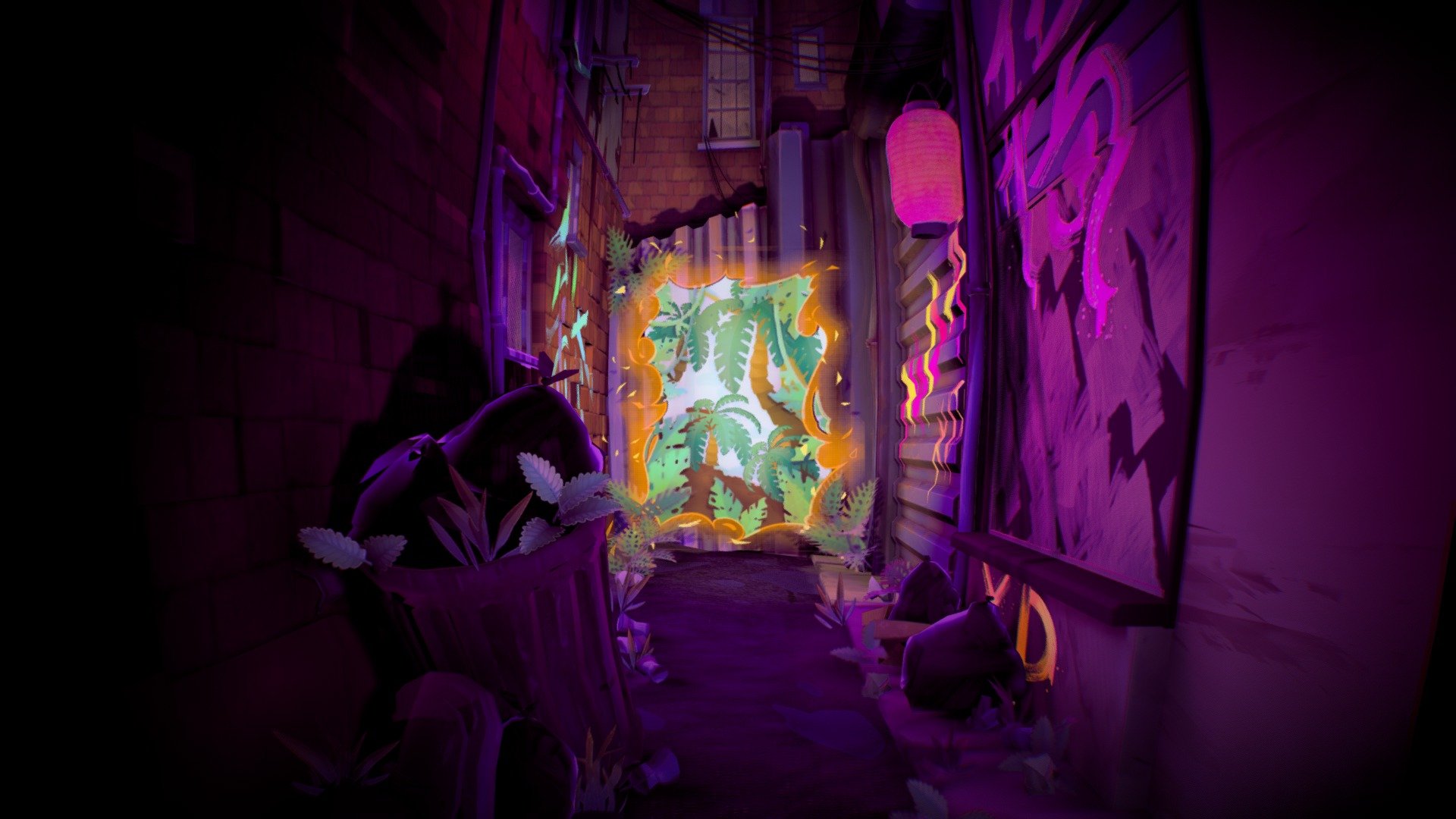 Cyberpunk Alley 3d model