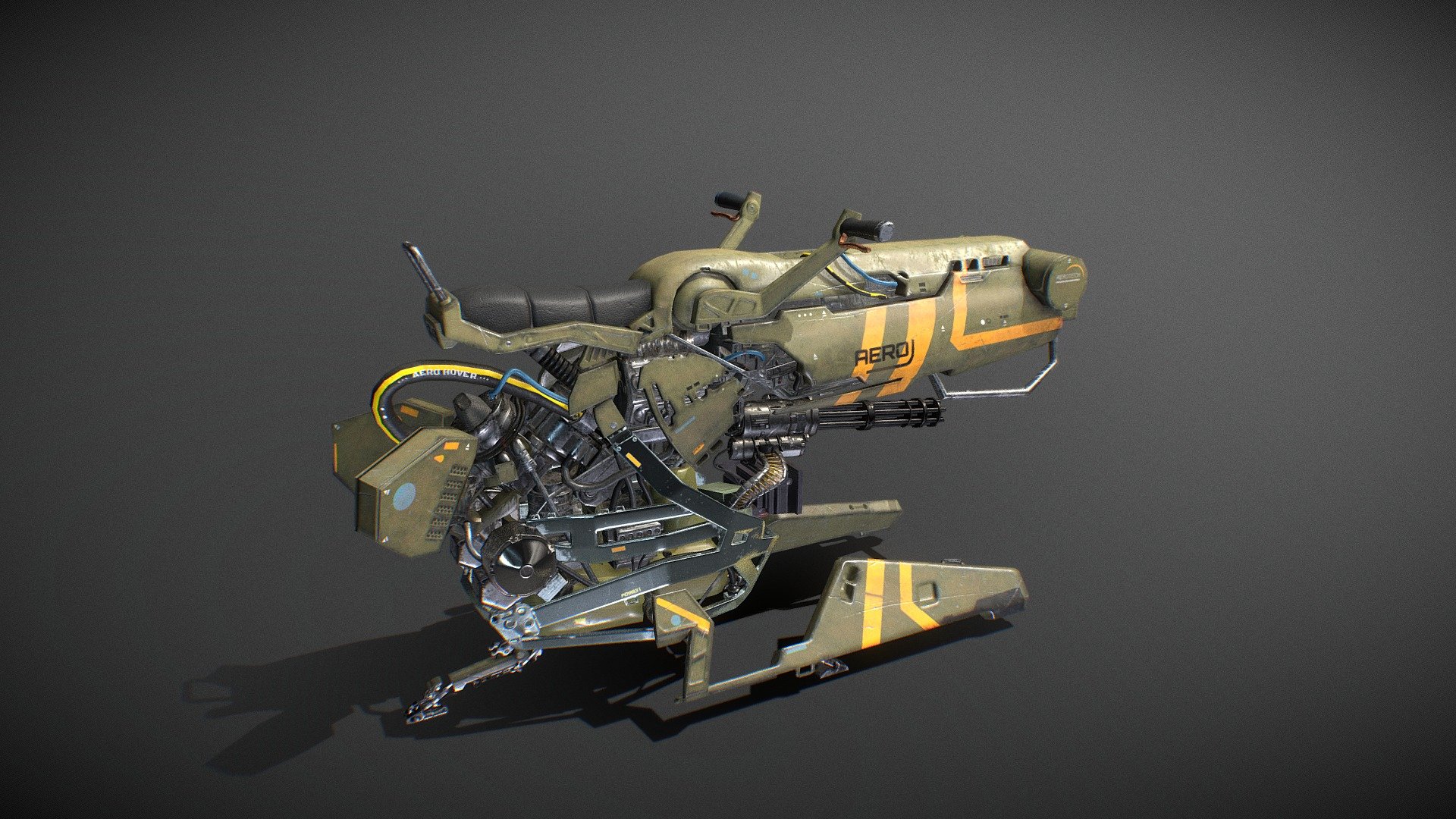 Sci-fi Hover Bike Version 2 3d model