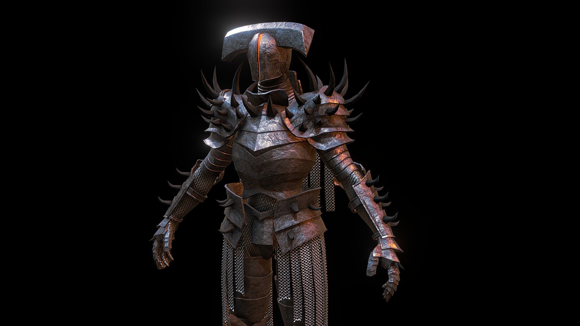 Armor Of Thorns: dark fantasy medieval knight 3d model