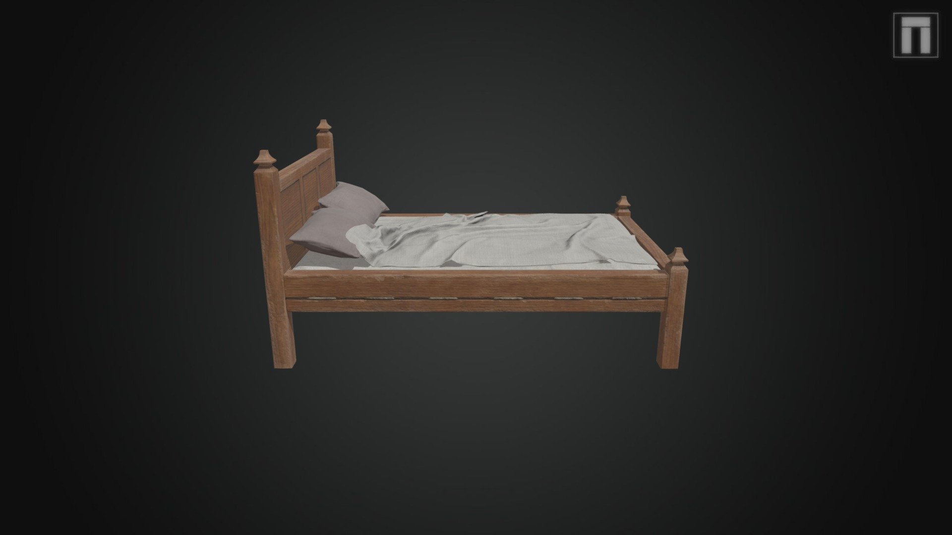 Medieval Bed 3d model