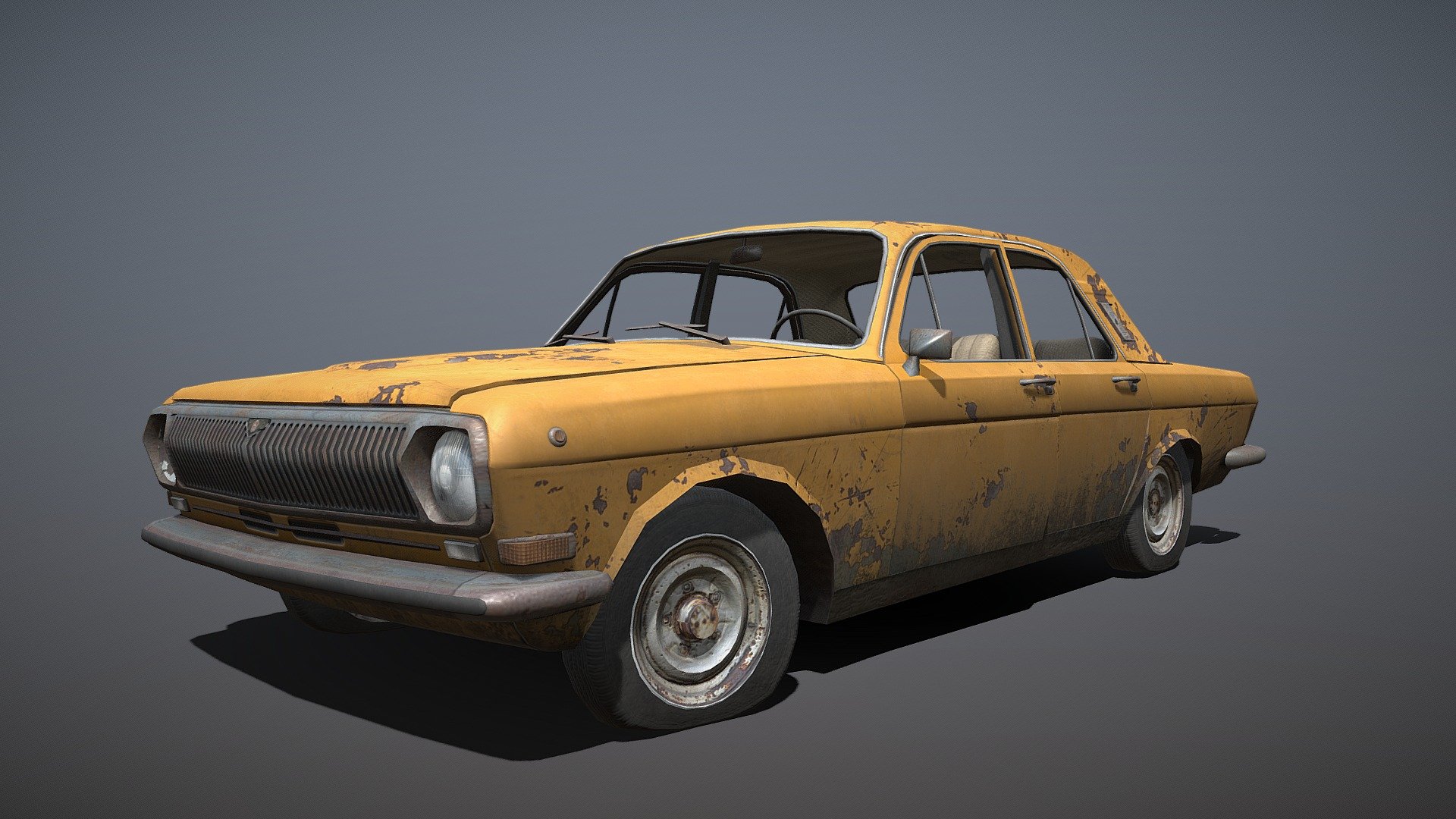 GAZ 24 Volga Lowpoly Game Asset 3d model