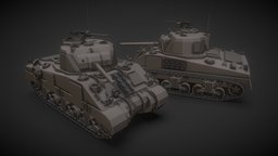 M4 Sherman / Early & Late / Low Poly Tank