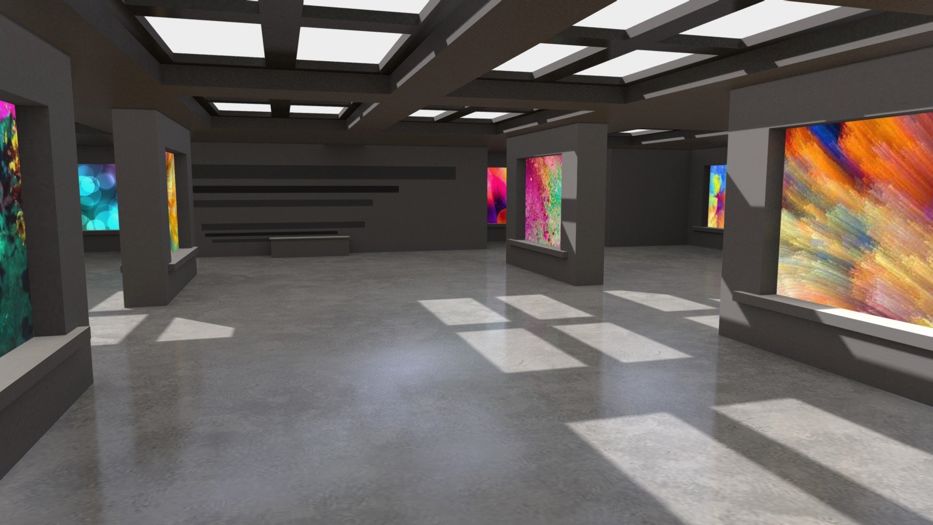 VR Art Gallery Showcase Presentation Room 3d model